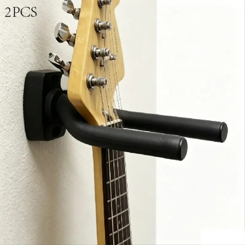 Alloy Dual Guitar Wall Mount Set, Easy Installation, Universal for Wood Electric Guitars, Space-Saving Rack for Home Studio