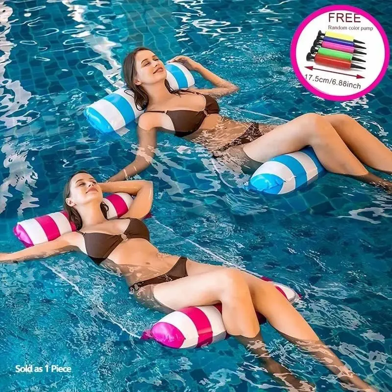 Inflatable Floating Bed with Lounge Chair and Hammock for Water Play  Adult 2-in-1 Mesh Design, Portable and Easy to Store, Perfect for Pool Parties, Lakes, and Outdoor Adventures