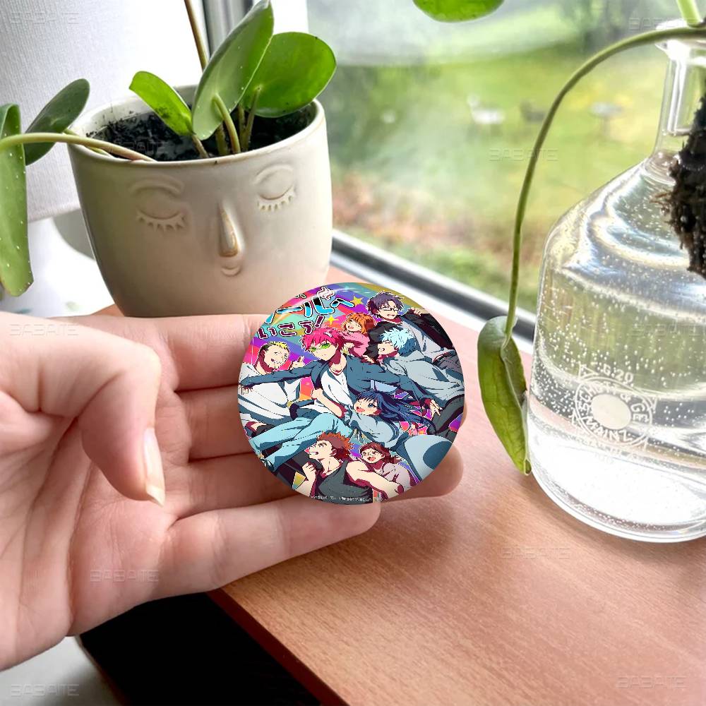 Saiki K Japanese Anime 32/44/58mm Round Cartoon Brooches Handmade Pins For Backpack Jewelry Accessories Gifts Creative Badge