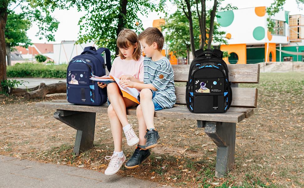 PLL Backpack for Boys - Boy Backpack Schoolbag for Boys Children Teens Girls Elementary Middle School Bags, Waterproof Lightweight Bookbag Backpacks Casual Daypack with Lunch Bag Set