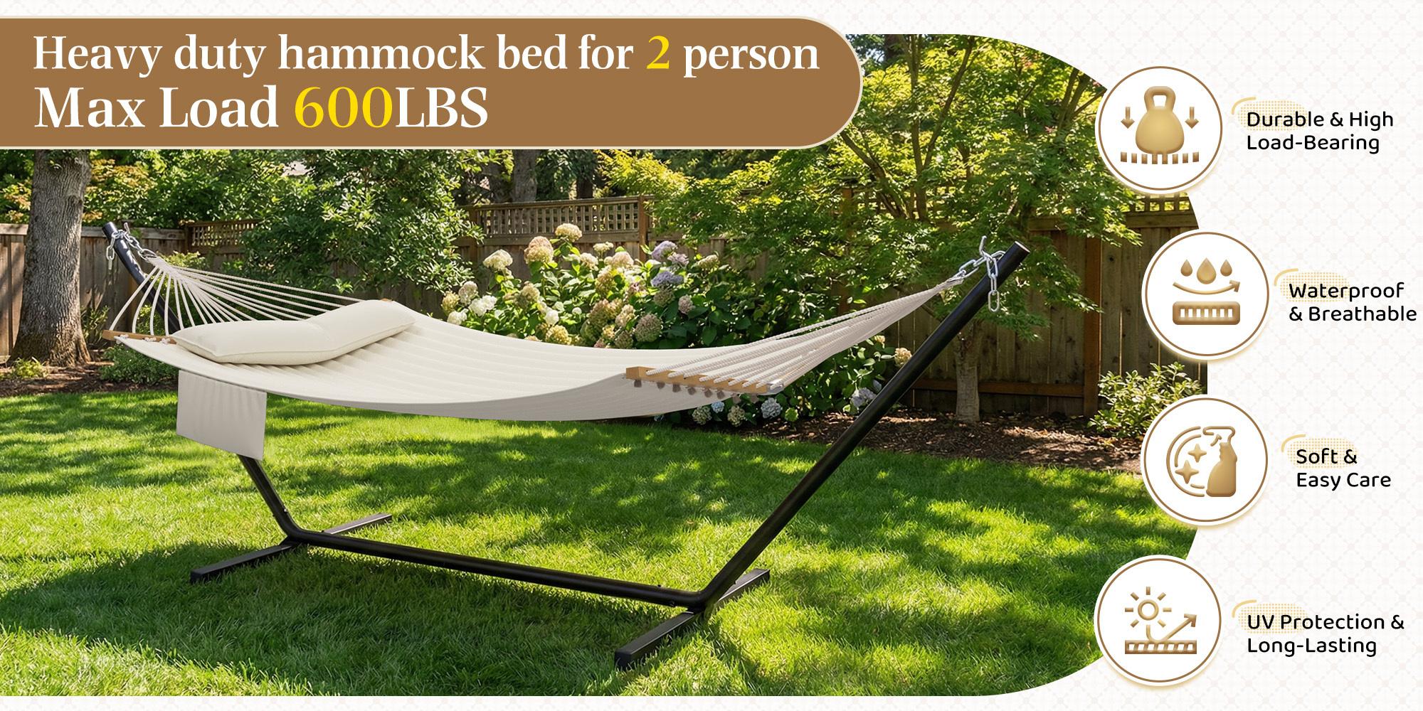 Outdoor Rope Hammock with Stand, Portable Anti-Tipping Hammock in Multiple Color Options, Hand-Woven Durable Ropes for Backyard, Beach & Poolside, Navy Blue, Blue Stripes, Red Stripes, Green Stripes, Gray Floral, Off-White Outdoor Rope Hammock with Stand, Portable Anti-Tipping Hammock in Multiple Color Options, Hand-Woven Durable Ropes for Backyard, Beach & Poolside, Navy Blue, Blue Stripes, Red Stripes, Green Stripes, Gray Floral, Off-White