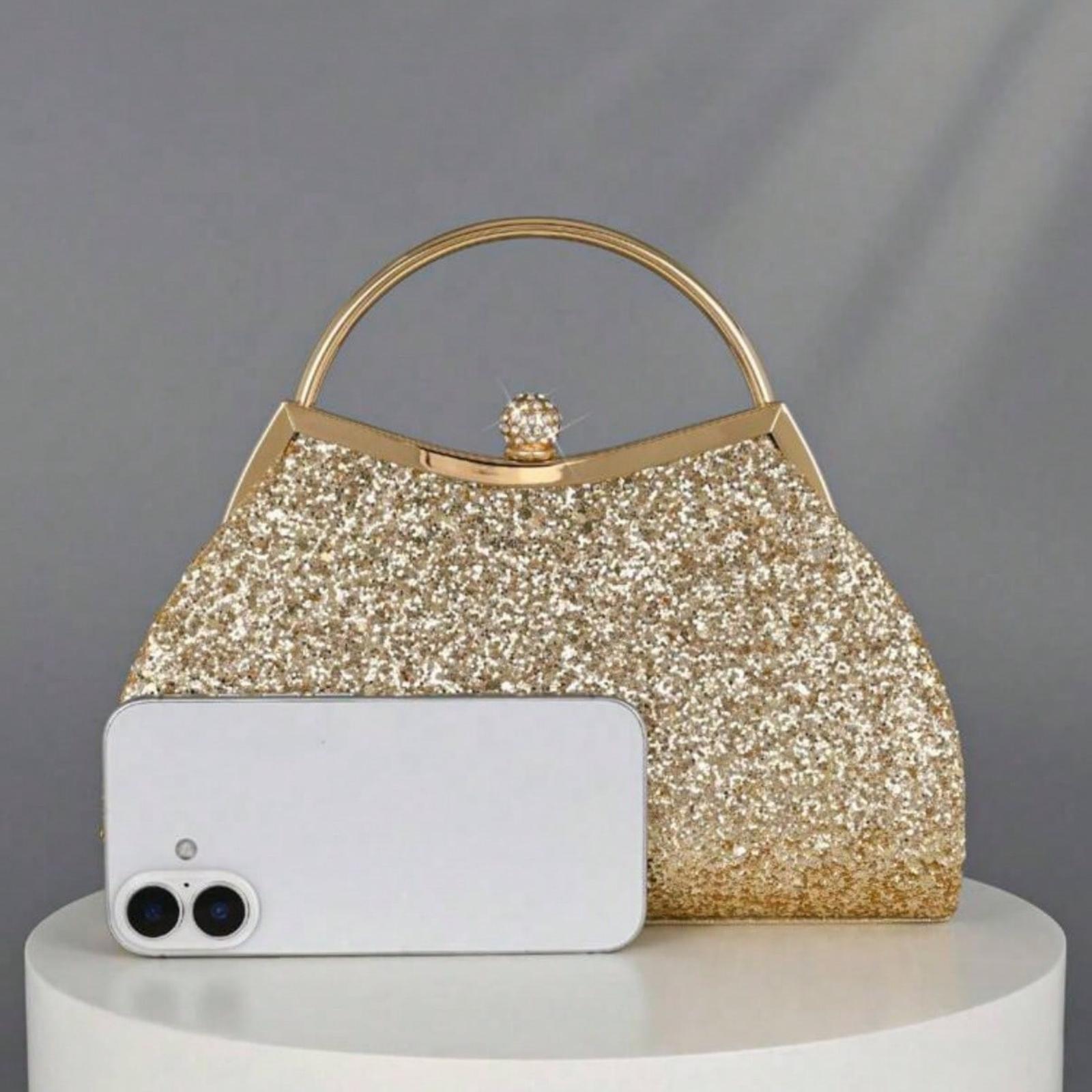 Sparkling Crystal Embellished Evening Clutch Bag For Women, Luxury Glitter Rhinestone Formal Handbag, Party Clutch, Dinner Bag, Purse Crossbody Bag, Evening Bag, Chain Bag, Shoulder Bag Suitable for Gala, Party, Wedding, Birthday, Anniversary Gift
