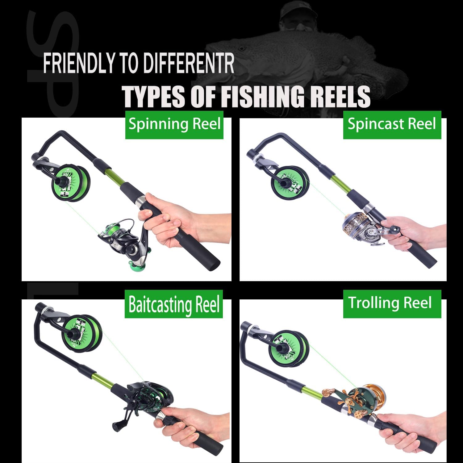 BASIC SUPPLY Fishing Line Spooler, Adjustable line Winder,No Line Twist, Portable for Casting & Spinning and Trolling Reel