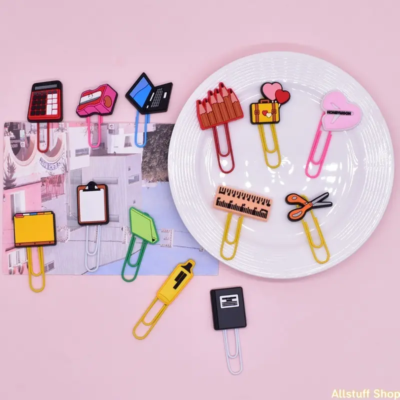 Cute Large Colorful Paper Clips, Creative Cartoon Metal Clips, Multi-purpose Office Supplies for Page Markers Bookmarks DIY Decorations