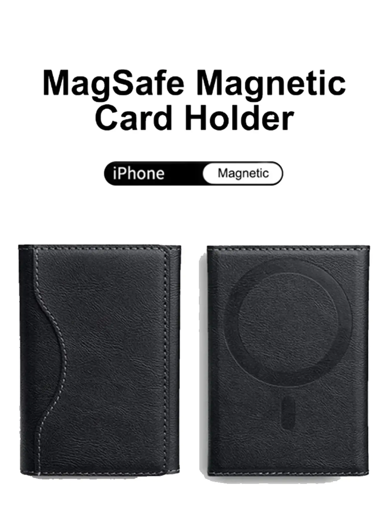 Magnetic Trifold Card Wallet, Strong Magnet Minimalist Phone Card Holder Compatible with MagSafe & iPhone 16/15/14/13/12 Pro Max Plus