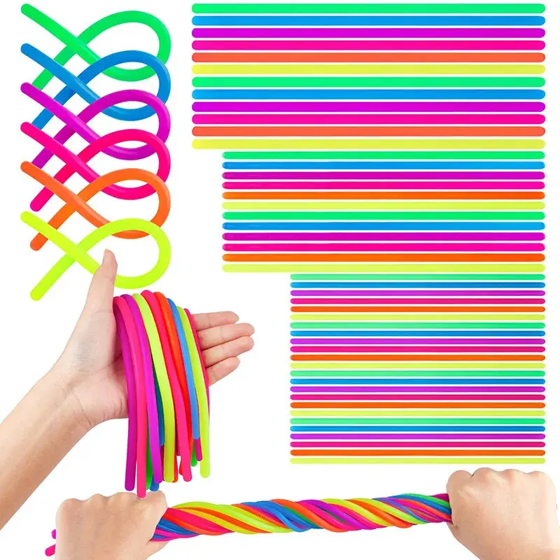 10/30PCS Noodle Pack Stretchy Strings Fidget Toys Silent Fidget Toys Relieve Stress Adult Anxiety Stress Autistic ADD ADHD ToyAlleviate children's anxietySensory stress relief