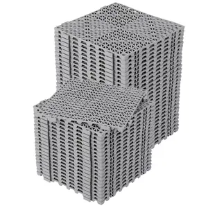 50-Pack Interlocking Drain Floor Tiles, 12"x12" Non-Slip PVC Pool Deck & Garage Mats, Modular Cushioned Rubber Flooring with Drainage Holes for Shower, Basement, Shed, Gym