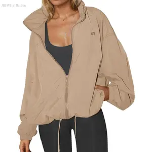 Womens Waterproof Rain Jackets Lightweight Zip Up Raincoat Outdoor Hiking Hooded Windbreaker with PocketAB19Wild Motion