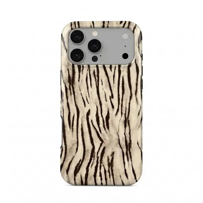 Shockproof Protective Tiger Print Phone Case, Hybrid Polycarbonate, for iPhone 11-17, iPhone 15 Pro Max, Samsung Galaxy S21-S26