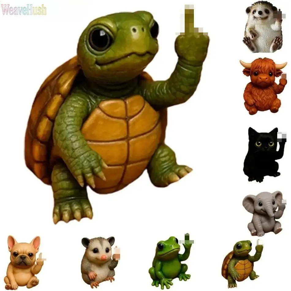 Polyester Cute Animal Resin Figurines - Mini Size Office Decor Desk Ornament, Unique Gag Prank Gift for Friends, Compact Playful Accent for Home Office Car Interior, Cute Animals
