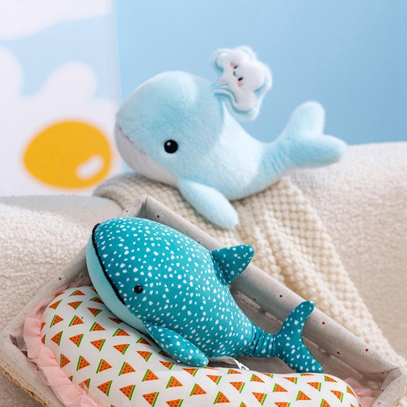 Lovely Lifelike Mini Sea Blue Whale Plush Toys Cotton Stuffed Whale Doll Lovely Office Desktop Companion Kids Game Props
