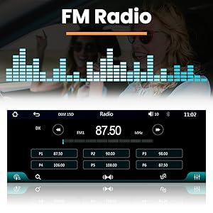 Hikity Double Din Car Radio with Wireless CarPlay Android Auto, Auto Radio with Bluetooth Hands-Free 6.86 Inch Touch Display Radio support DVR FM/EQ/AUX+Rear View camera