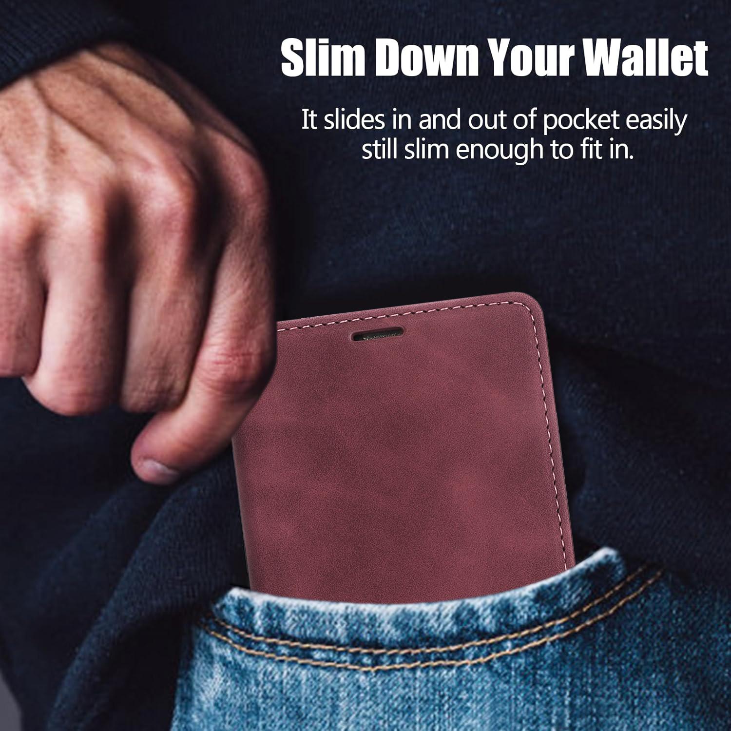 Leather Magnetic Flip Wallet Case with Card Slot, Compatible with Samsung S26 Ultra S25 S24 S22 S21 S20 S10 Plus , Flip Cover Card Holder