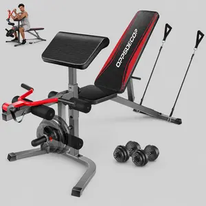 Capacity Adjustable Weight Bench Press with Leg Extension & Preacher Curl Pad–Home Workout Exercise Equipment for At-Home Gyms, At Home Gym Equipment,SummerWins