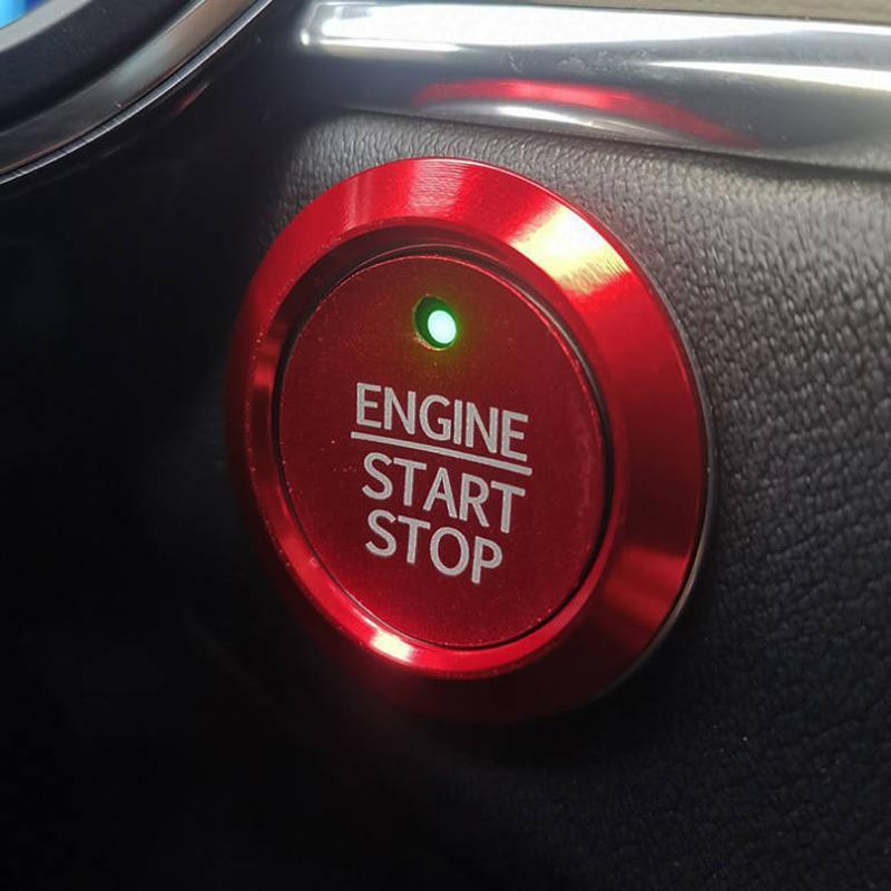 2-Pack Car Engine Start Button Covers, Stylish & Scratch-Resistant Upgrade, Compatible with Ford F150 & Other Models, Simple Clip-On Installation
