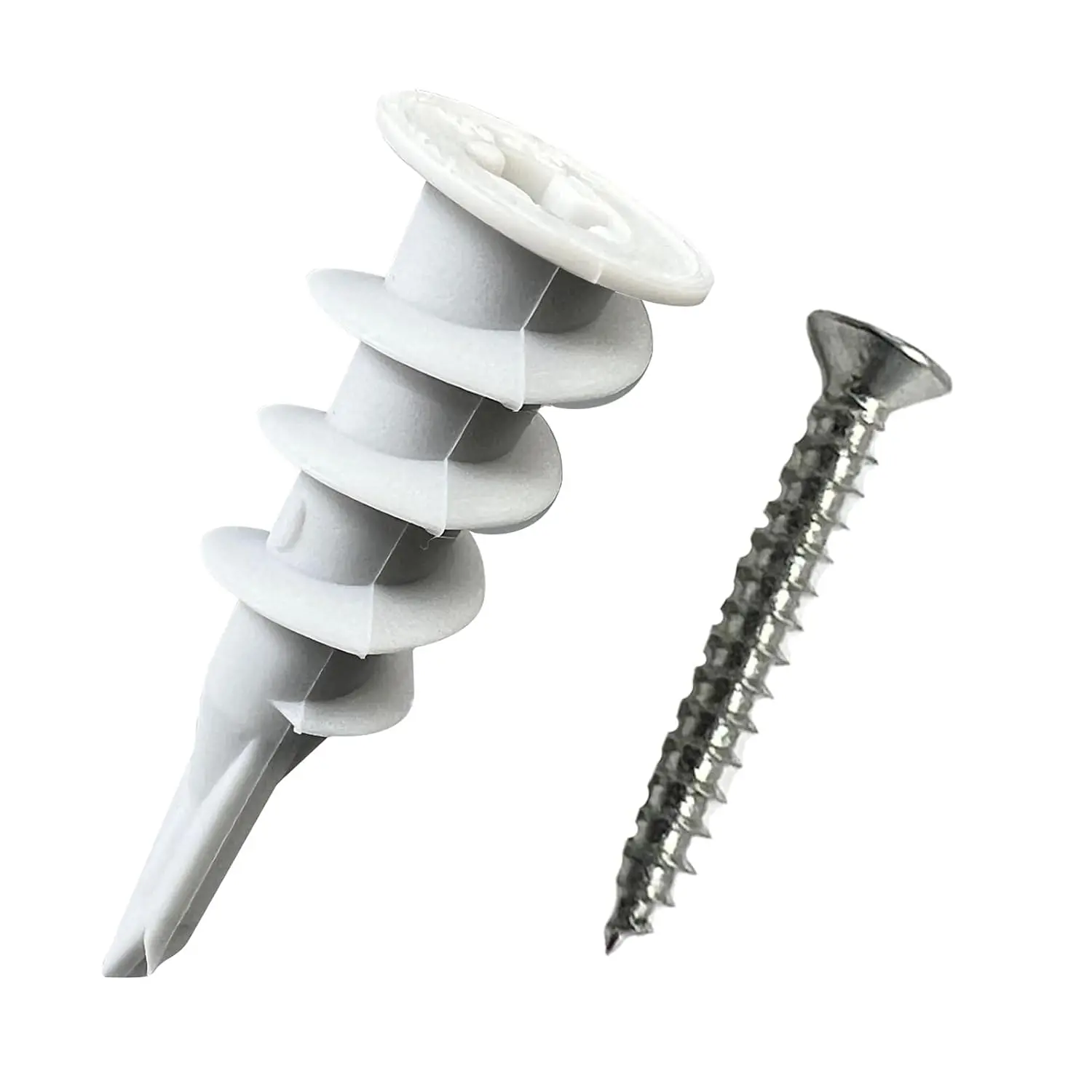 Drywall Anchors Self-Drilling Drywall Anchors and Screws Kit Heavy Duty 120 count Plastic Wall Anchors 60#8X 1-1/4  Screws and 60 Plastic Anchors