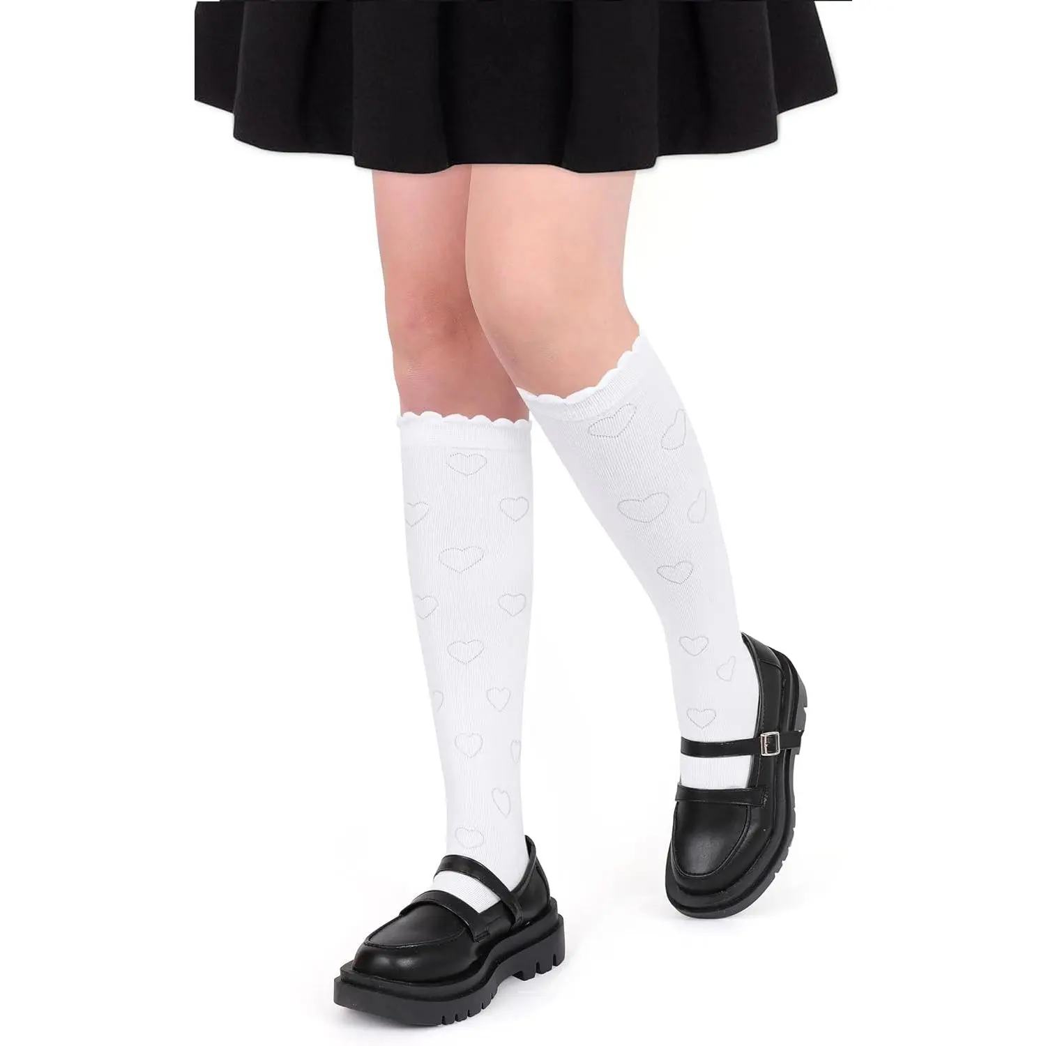 3-Pack Girls Knee High Socks Knit School Uniform Seamless Toe Dress Socks for 3-11TGift