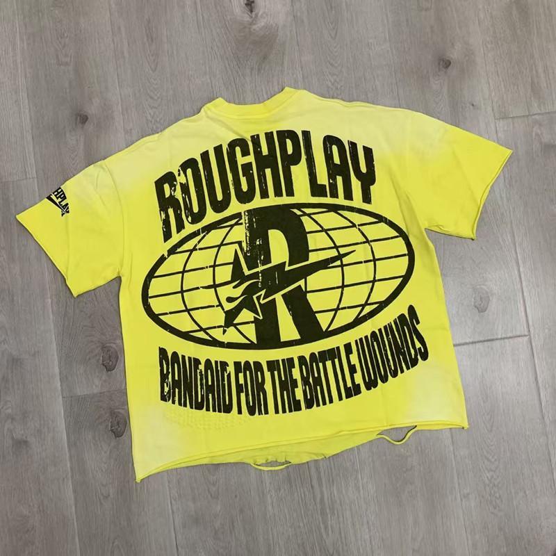 Vintage Washed Roughplay T-Shirt, Heavyweight White Ink Jesus Skull Print, Retro Rockabilly Bling Diamond Patchwork, American Hip Hop Unisex Streetwear Short Sleeve Cotton Tee