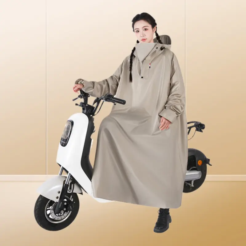 Thickened Long Integrated Full Body Rain Poncho for Motorcycle Battery Car Riding Against Heavy Rainfall