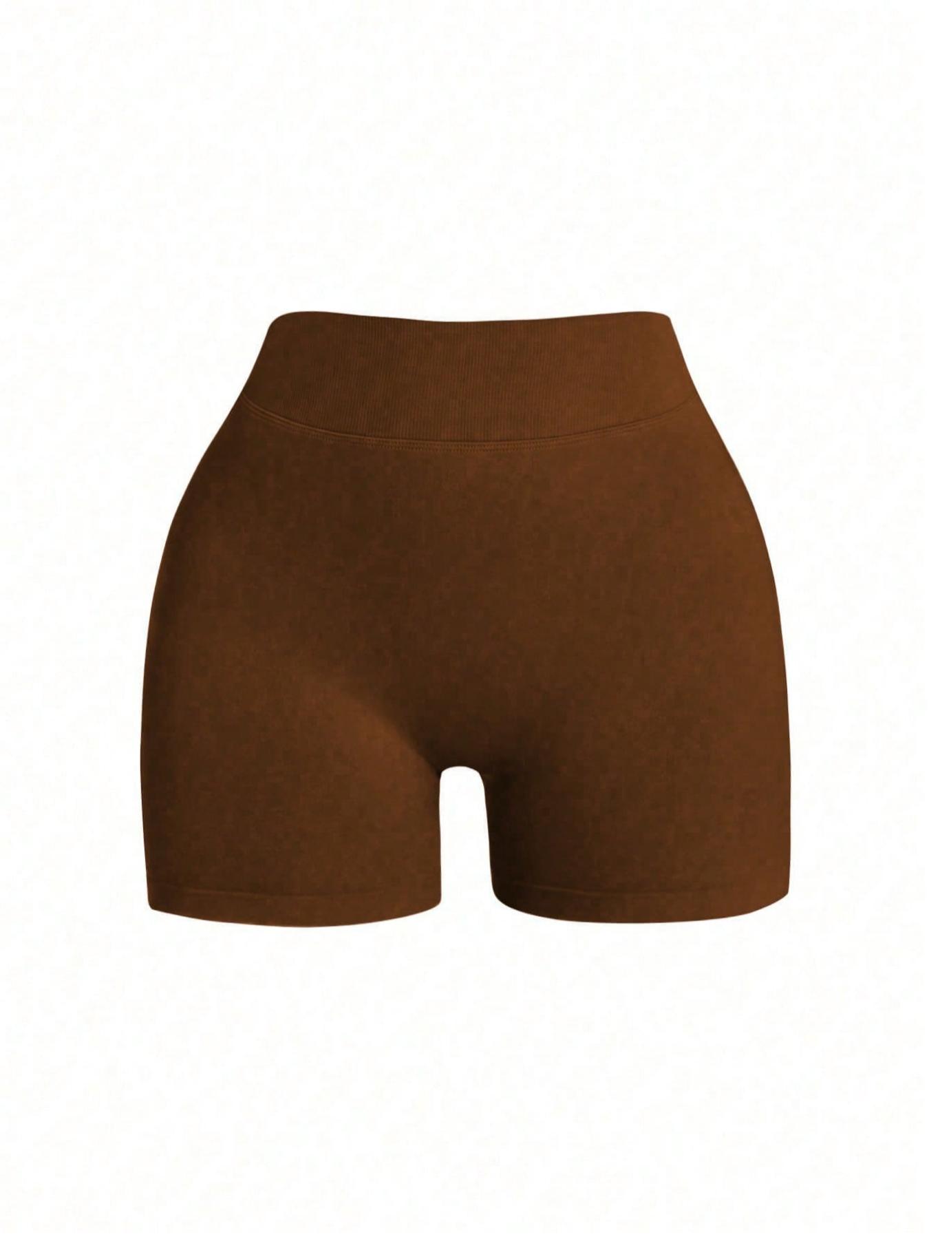 Women's Solid Color Gym Shorts, Running Yoga Shorts, Breathable Comfortable Skinny Shorts for Yoga Gym Workout, Ladies Sportswear for All Seasons