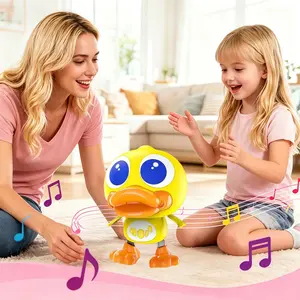Electric Duck Toy for Kids, Interactive Sound and Light Dancing Duck, Language Learning and Head Training, Early Education Electronic Toy
