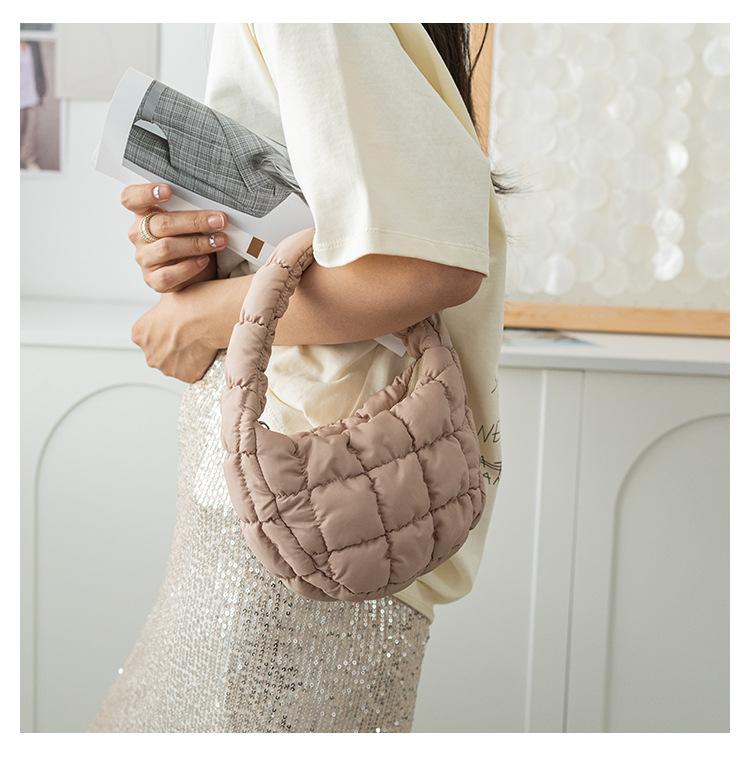 Fashion Quilted Shoulder Bags for Women Handbag Mini Cloud Pleated Bags Puffer Dumpling Bag Luxury Tote