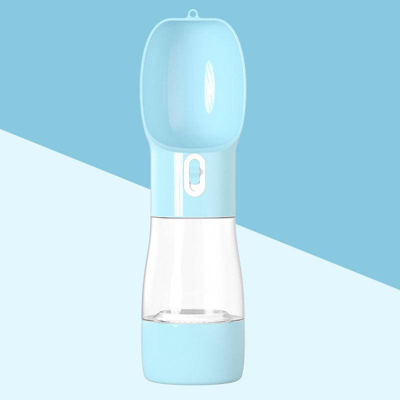 Stop using a plastic water bottle for your dog. Try this portable dog water dispenser – one hand operation, no spills, no leaks.