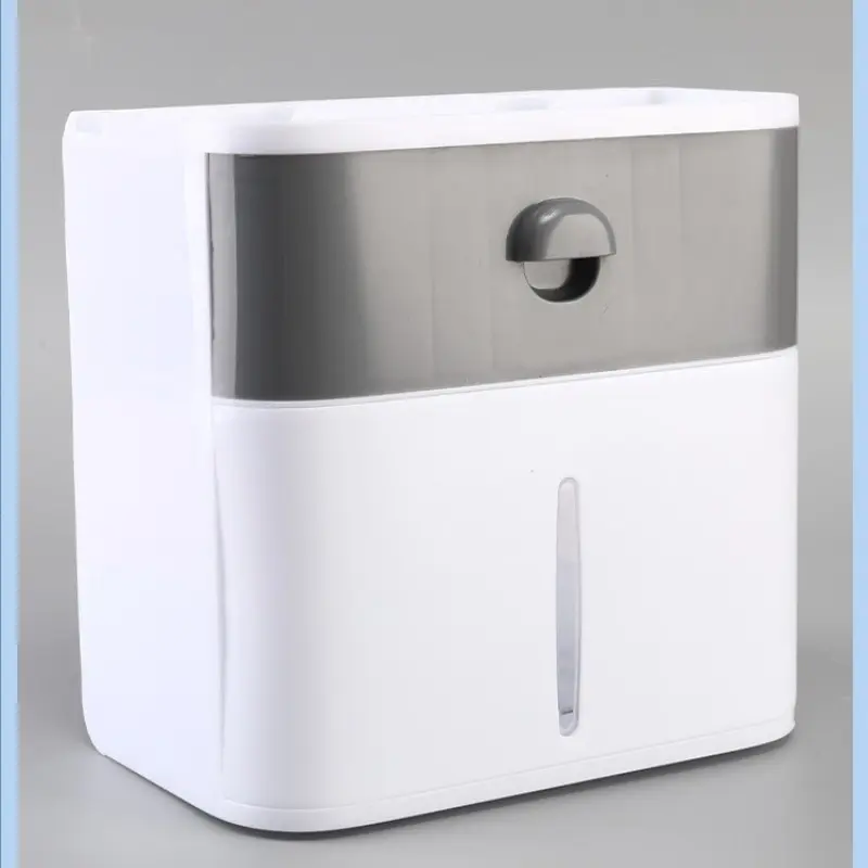 Wall-Mounted Plastic Napkin Dispenser, Creative Large Storage Box for Home Bathroom, Innovative Paper Towel Holder, Space-Saving Design