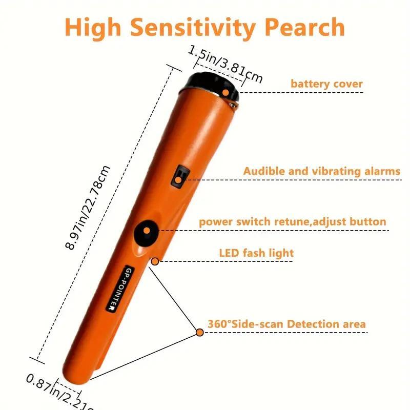 Handheld Metal Detector for Adults, Durable Plastic Design, Adjustable Sensitivity, Carrying Pouch Included, Ideal for Outdoor Treasure Hunting, Detector Pinpointer