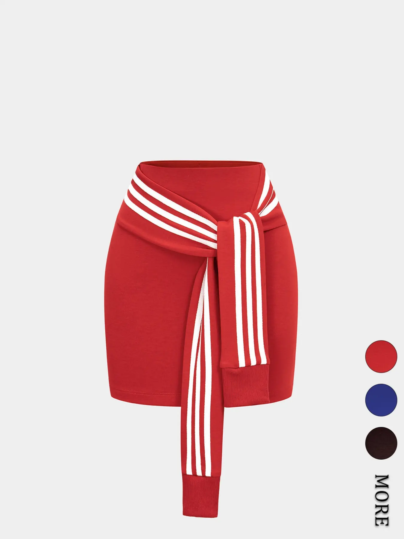 Women's Colorblock Striped Tie Waist Mini Skirt, Sporty Fitted Short Skirt, Solid Pattern, Ideal for Daily Wear and Sports, Sports Skirts