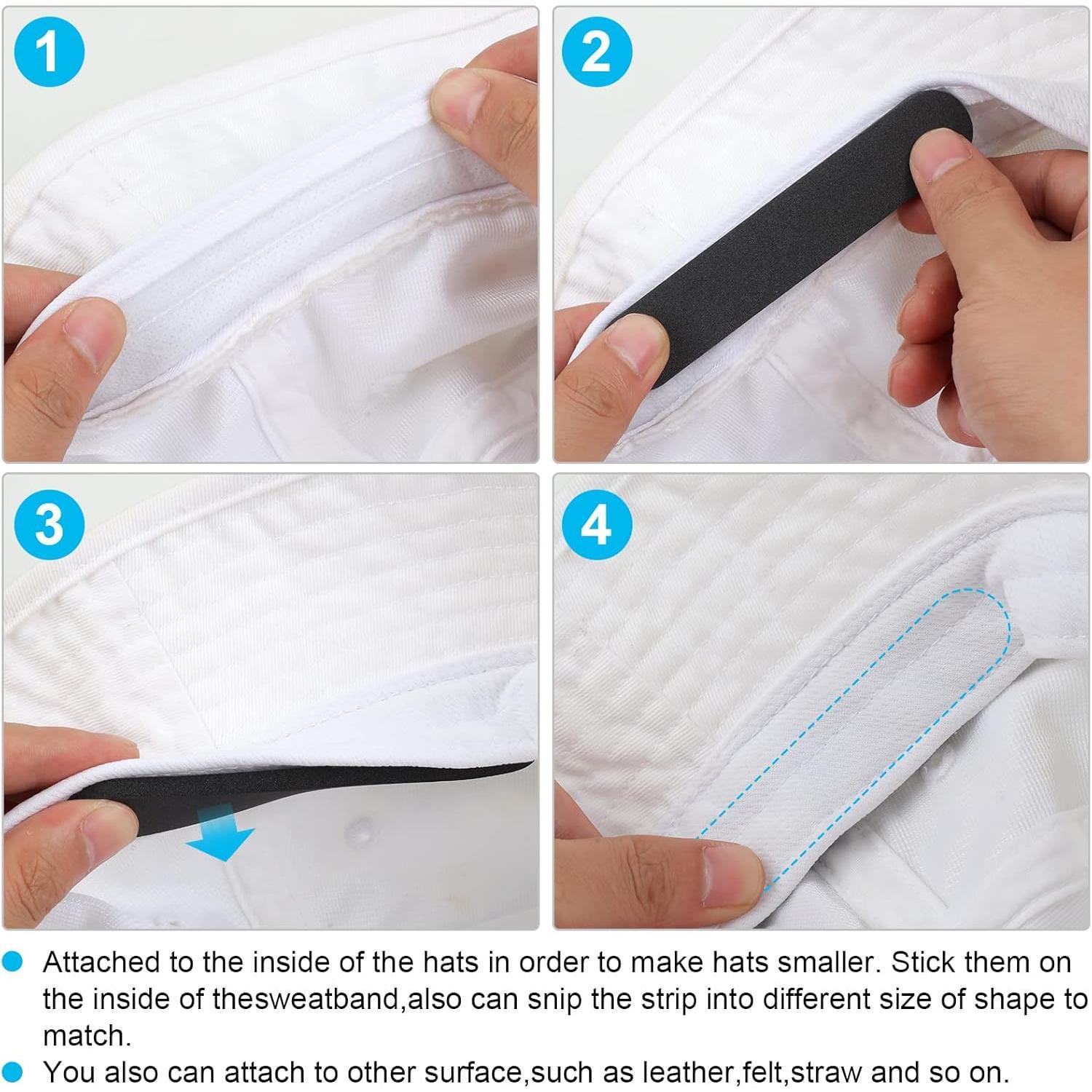 45 count Hat Size Tape, Hat Size Reducer,  Reducing Tape for Hats Caps Sweatband(Black and White)