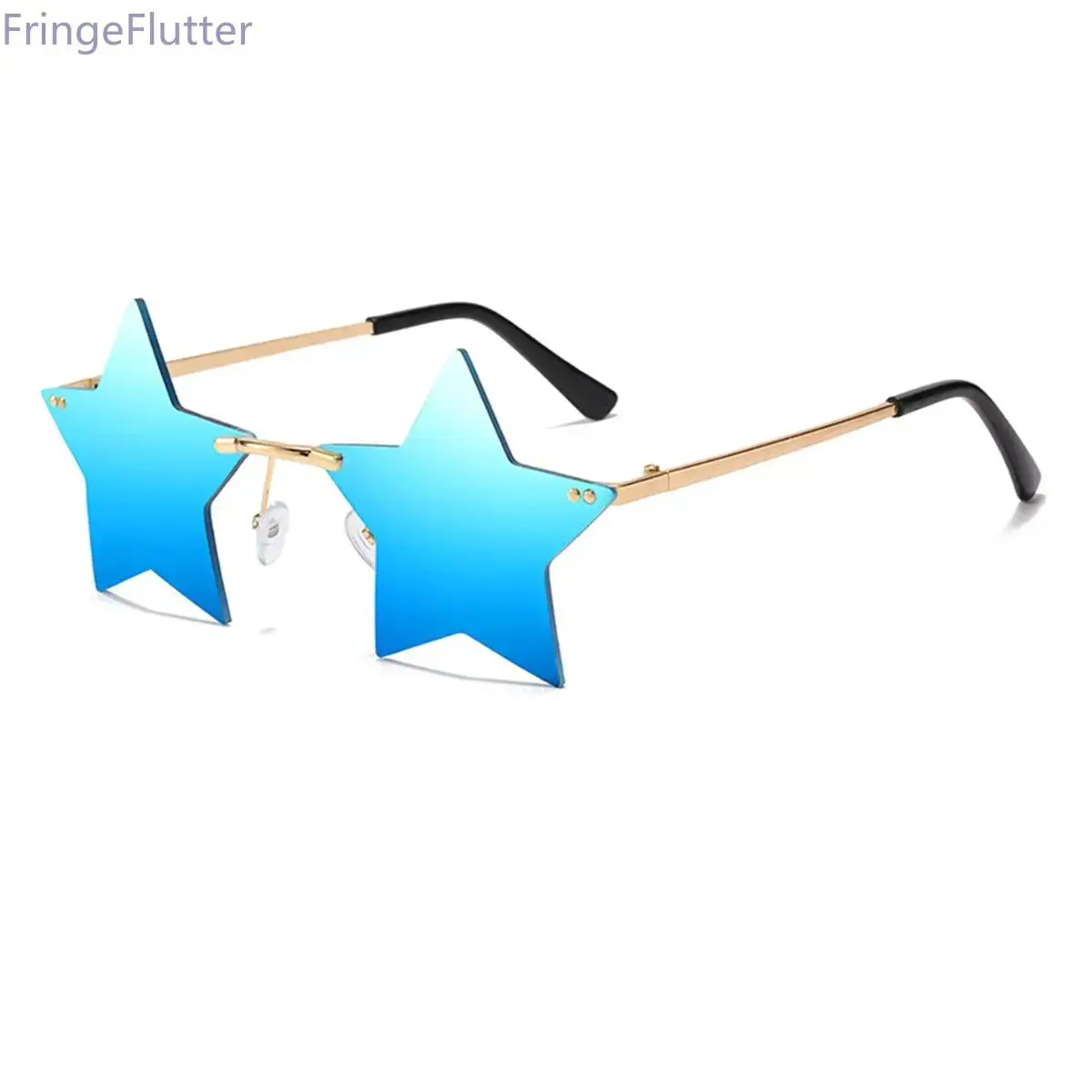 Unisex Rimless Star Sunglasses - Y2K Colorful Ocean Style, Trendy Multi-Sports Summer Eyewear for Outdoor Activities