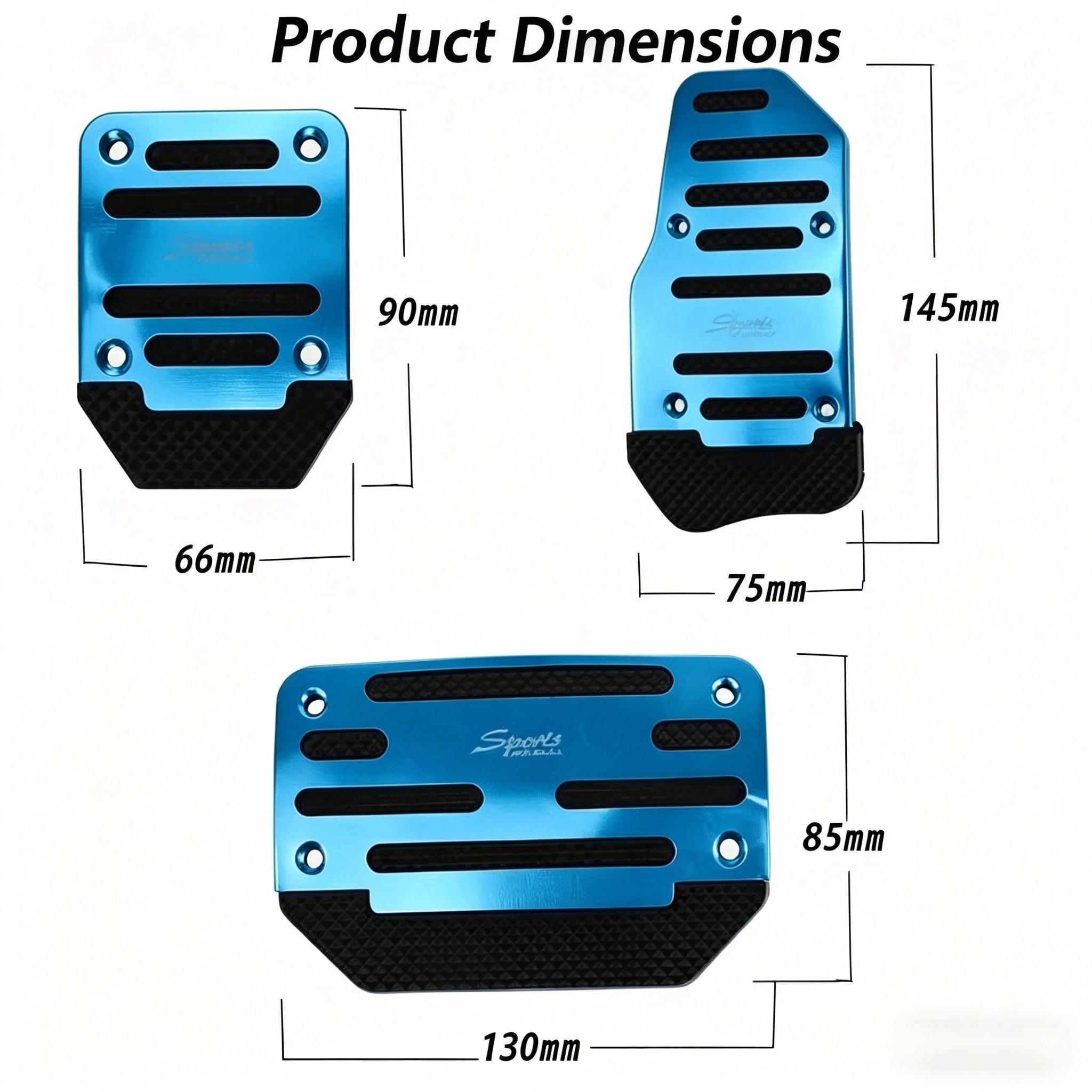 Universal Fit Performance Aluminum Alloy Car Pedal Pads Set, Anti-Slip Grip Gas Brake Covers, Car Interior Accessory for Driving Safety & Enthusiasts’ Decor Upgrade