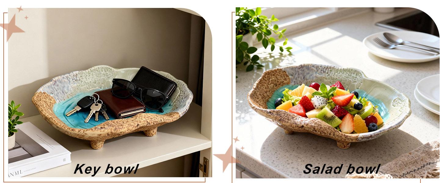 Fruit Bowl,12" Decorative Bowl,Ceramic Christmas Bowl,Jewelry and Key Holder for Modern Farmhouse Décor,Room Decor,Entryway Decor Bowls Fruit Bowl,12" Decorative Bowl,Ceramic Christmas Bowl,Jewelry and Key Holder for Modern Farmhouse Décor,Room Decor,Entryway Decor Bowls