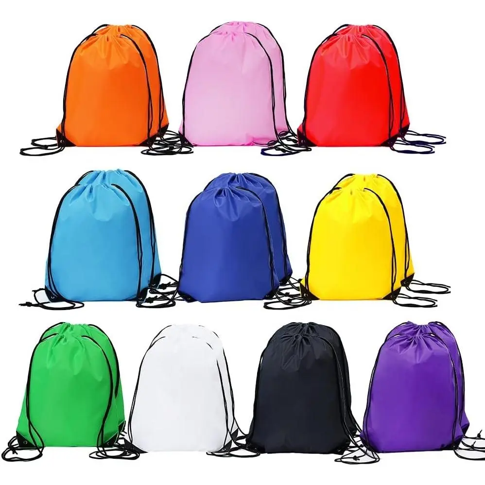 20-Pcs Bulk Polyester Drawstring Backpacks, 10-Color Cinch Bags for Kitchen Utensil Storage, Tableware Organization, Cinch Bag