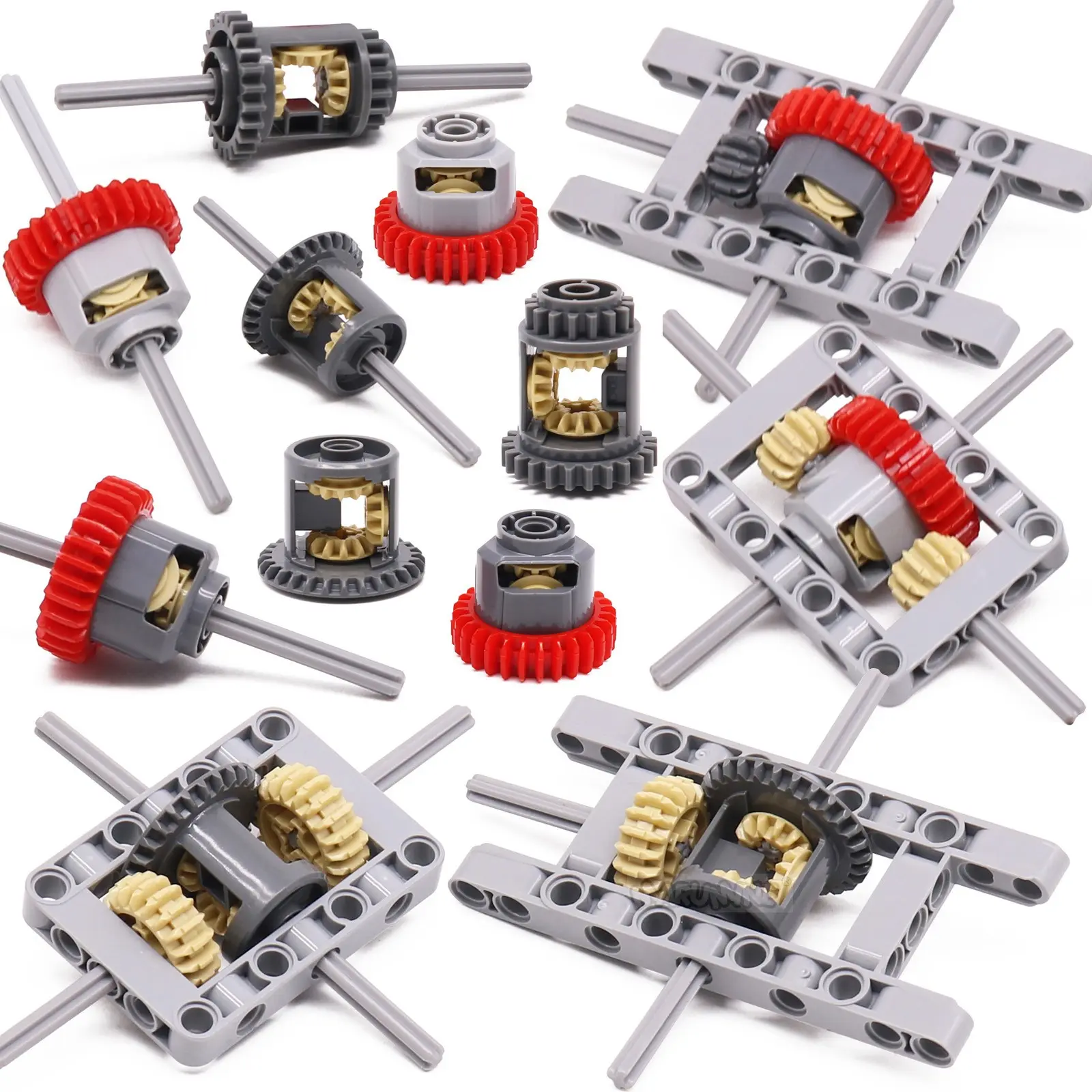High-Tech Differential Gear Building Blocks Parts for Technology Mechanical Bricks Wheels MOC Model Kit Accessories Compatible with 62821 65414 6573 6589 64178 64179