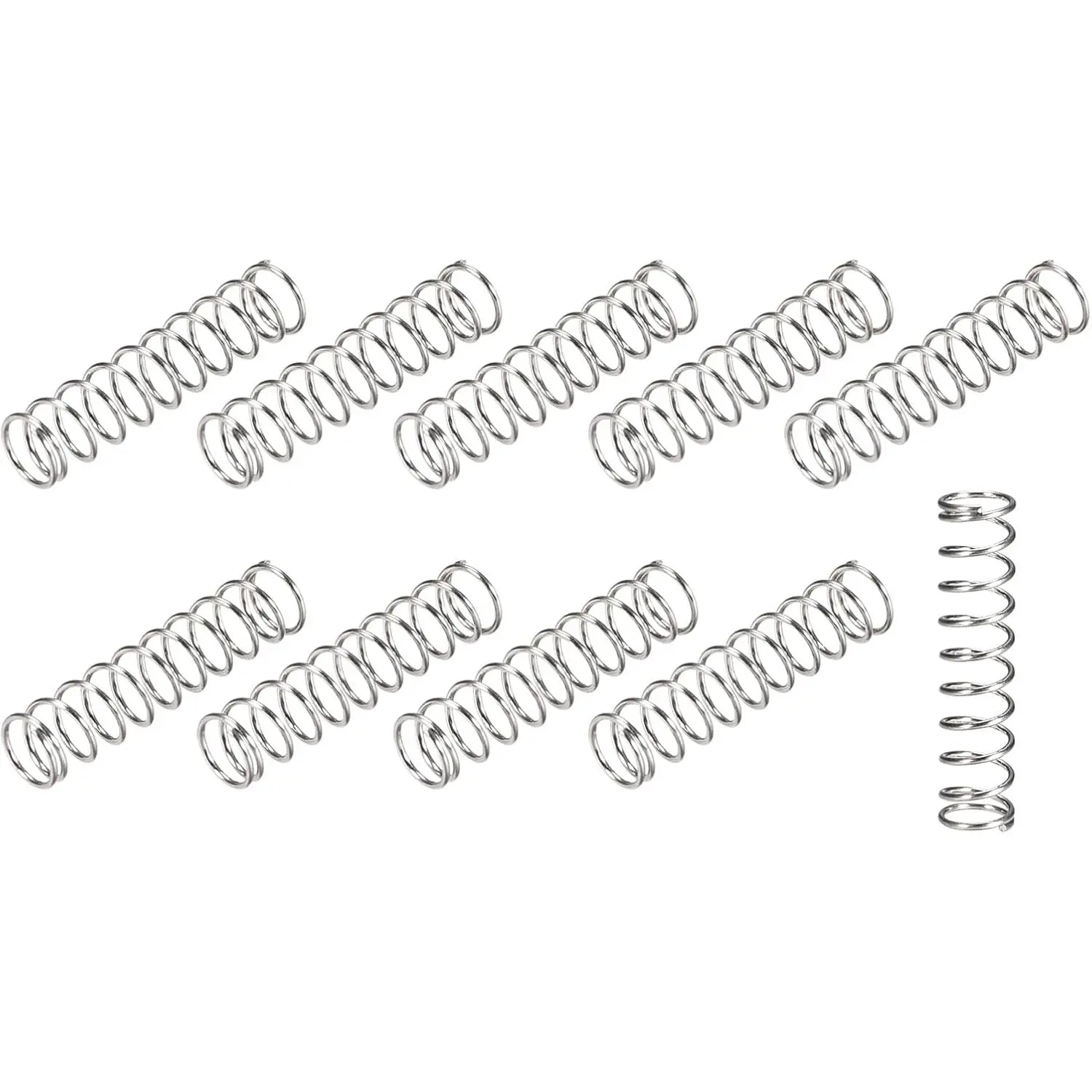 Compression Springs (0.5x5mm OD,20mm Free Length) 30Pcs, 304 Stainless Steel Extension Spring for Shop Home Repairs, DIY Projects, Silver Tone