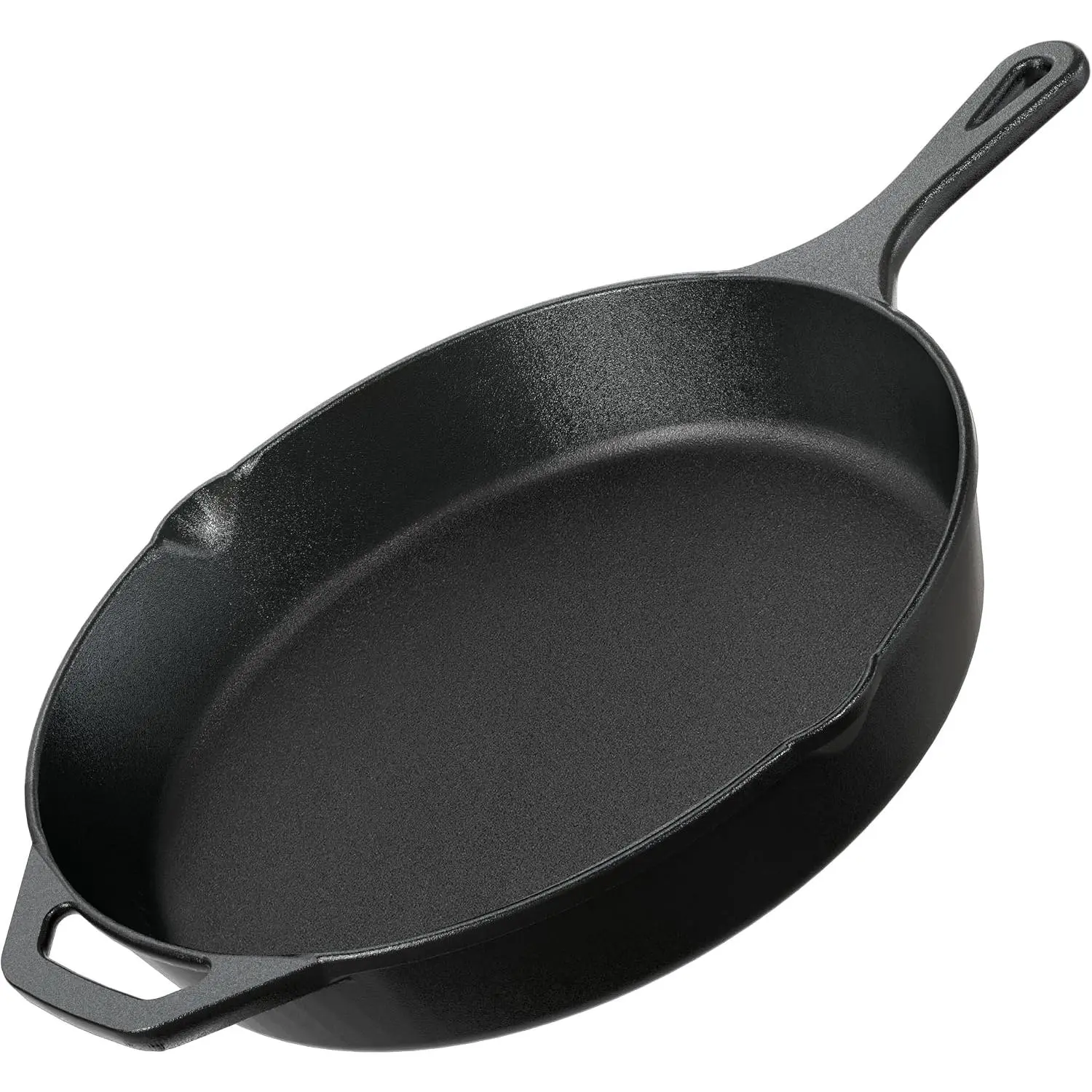 Cast Iron Skillets 12 Inch, Chef's Pan, -Free, Pre-Seasoned Frying Pan, Stovetop, Oven, Campfire and Grill Large Skillet, Even Heat Distribution Cast Iron Pan - Black