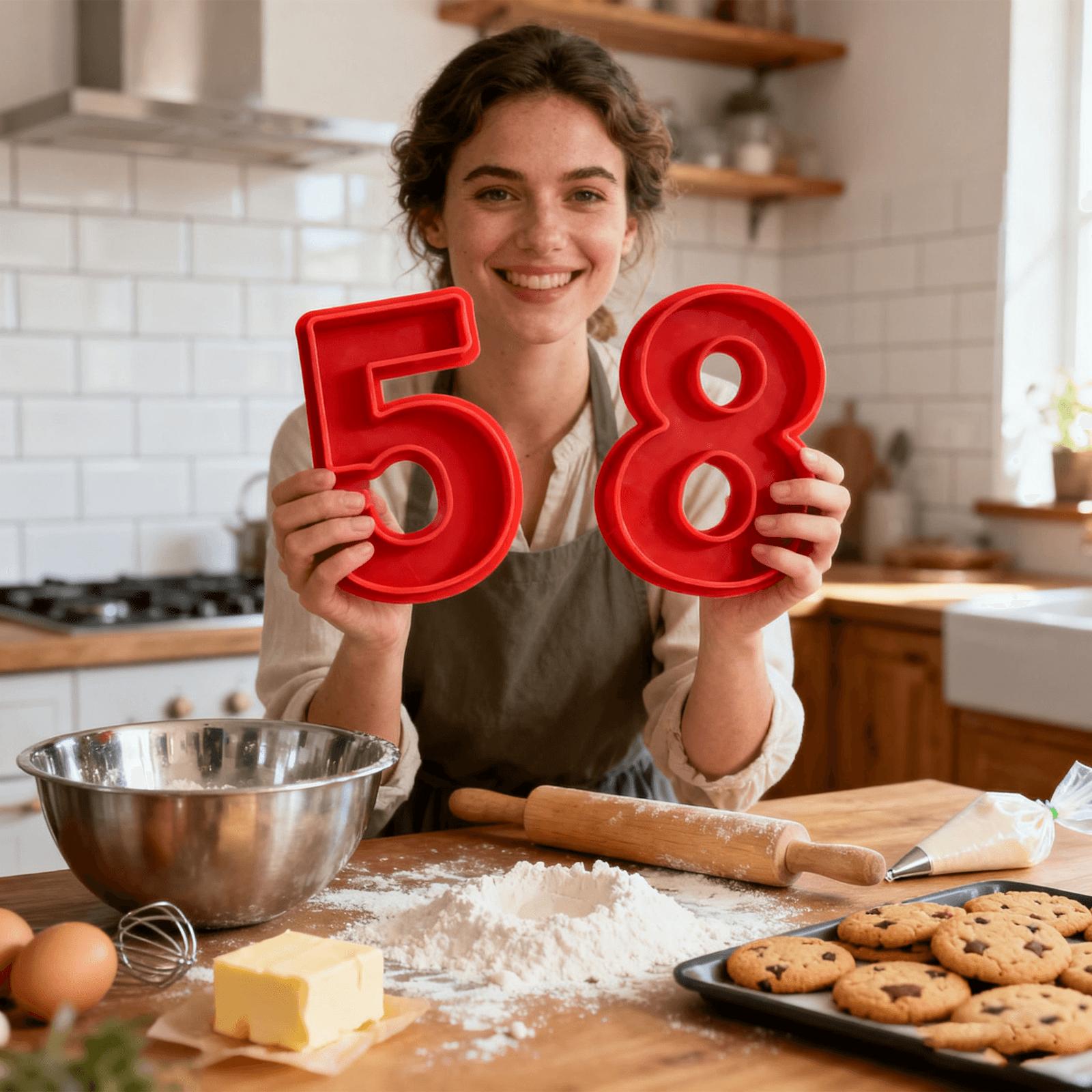 For Birthdays, Baking & Dessert Making, Number Baking Mold Solution, 0-8 Number Shape Silicone Molds, Easy Release Reusable, Effortlessly Handle Birthday Number Dessert Baking, 9 Pack