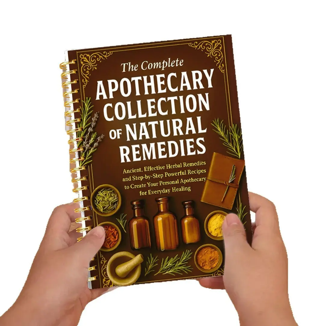 Herbal Natural Healing Formula Coil Notebook, Vintage Apothecary Spice Hand-Drawn Herb Journal, Eco-Friendly Paper Material, Perfect for Note-Taking, Note Taking Supplies