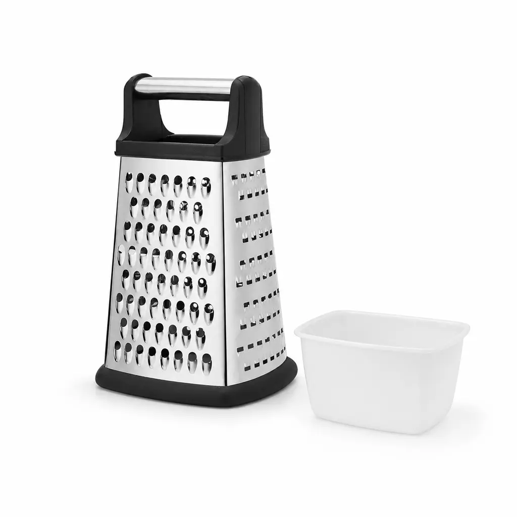 30cm/12in Box Slicer with Container, 4-Sided Stainless Steel Cheese Grater, Coarse Fine Shredder, Cutter, Grinder