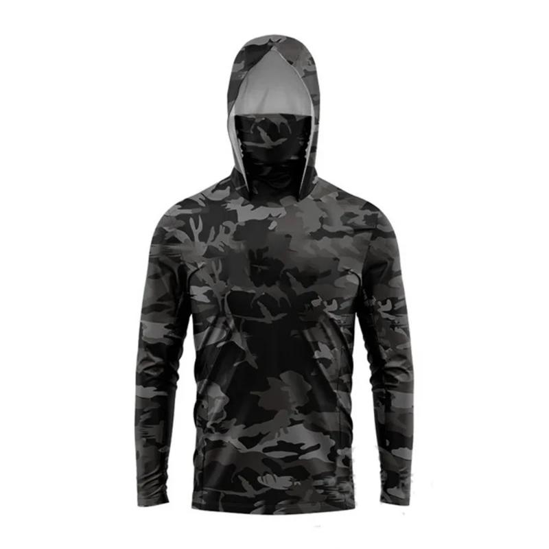 Sun Protection Clothing Men Women Fishing Hoodie Sun Protection Rash Guard Cycling Jacket Shirt Cover Mountaineering Face Collar Coat Tech Fleece Activewear