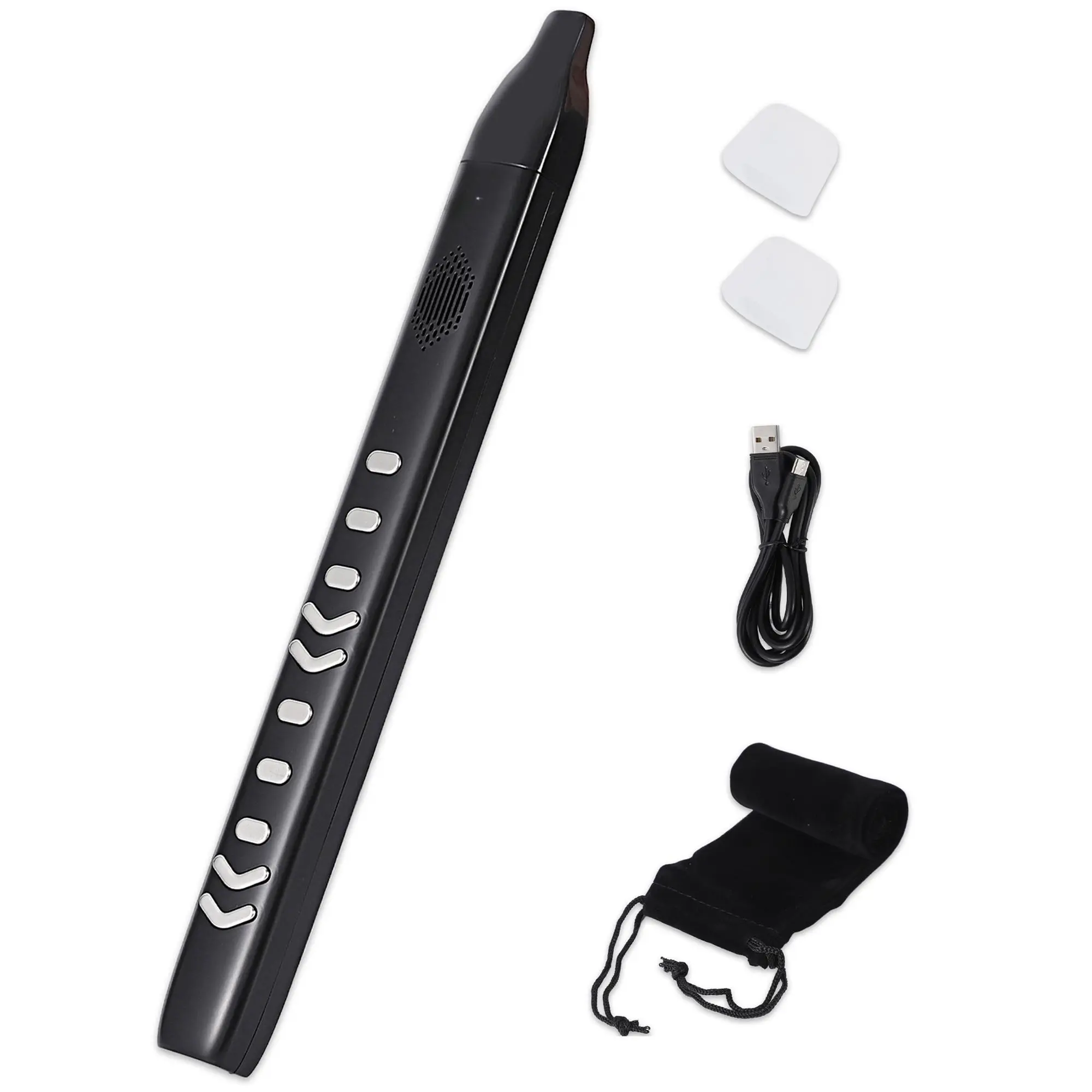Portable Digital Wind Instrument with Built-in Speaker, 10 Tones Electronic Saxophone Flute Clarinet, Wireless MIDI Controller for iPad & PC, Silent Practice Headphone Jack, Rechargeable Smart Aerophone Starter Kit with 2 Mouthpieces, Aspiring Musicians,
