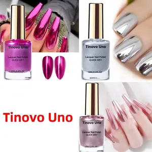 Tinovo Uno 3-Piece Set of Metallic Mirror-Finish Nail Polish, 0.41 oz, alcohol-free, flatters all skin tones. Quick-drying and ultra-long-lasting, it creates a lasting mirror-like shine, perfect for everyday use.