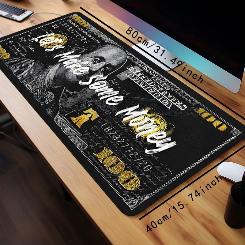 Money Pattern Mouse Pad, Rectangle Gaming Mouse Pad, Non-Slip Mousepad with Stitched Edges for Game Players, Office, Study, Premium Multipurpose Mousepad, Desk Accessories