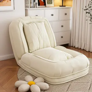 Upholstered  Human Dog Bed for Adults and Pets, Foldable Lazy Sofa Bed with 5 Adjustable Position, Includes 2 Soft Pillows for Bedroom, Living Room, Reading Corner