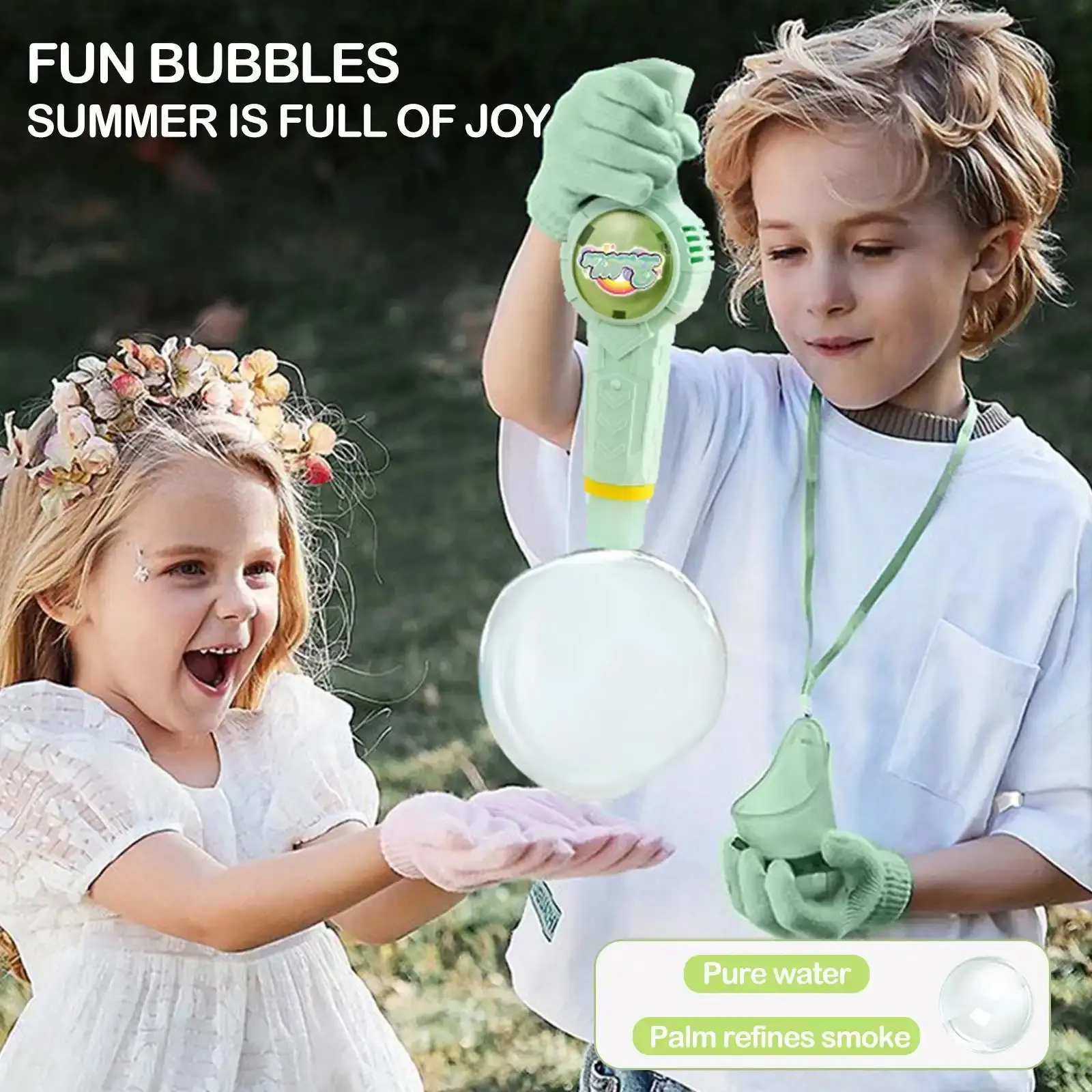 Fog Bubble Machine, Rechargeable Automatic Electric Smoke Bubble Machine, Magic Smoke Bubble Maker, Colorful Lights & Music, Bubble Fog Game for Parties, Beaches, Summer.Gift for Boys, Girls