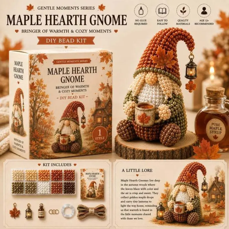 Cozy Gnome DIY Bead Kit, Cute New Design, Personalized Craft Set, Perfect for Beginners & Kids, Create Your Own Gnome Jewelry