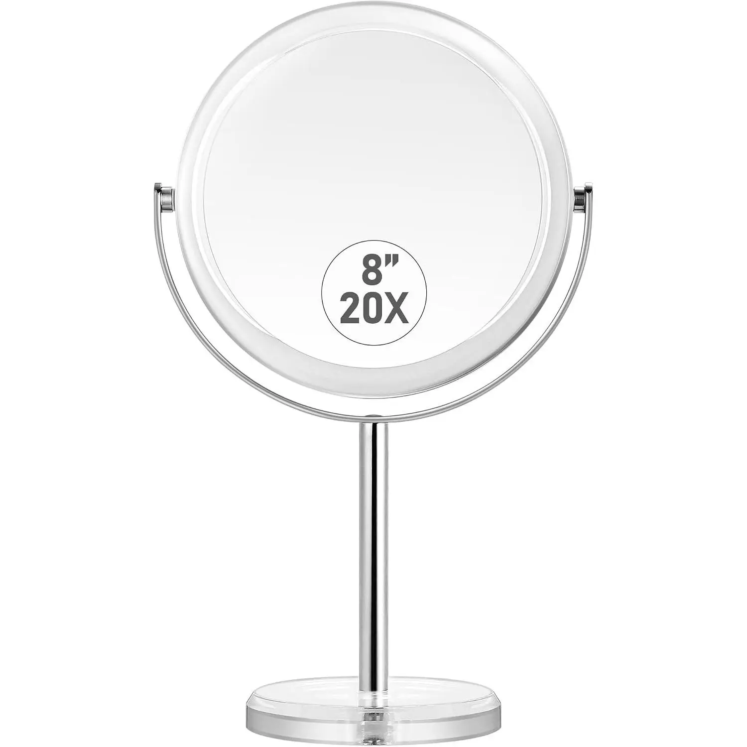 20X Magnifying Makeup Mirror,Double Sided 1X & 20X Magnifying Mirror with Stand,Tabletop Magnified Vanity Mirror with 360°Rotation for Bathroom or Bedroom 7.8 Inch