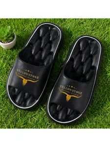 1 pair of Yellowstone Dutton Ranch women's slippers, extremely comfortable and with a hollow design - Soft sole, suitable for indoor use, all-year-round, hand washable, available in black, women's shoes.